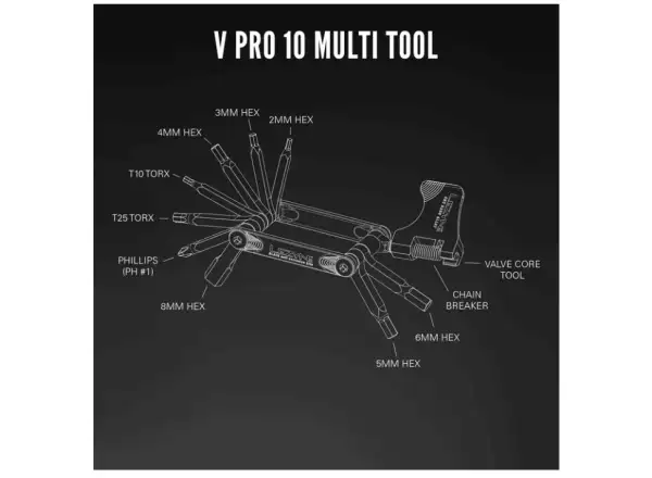 Lezyne V Pro multitool 10 functions black