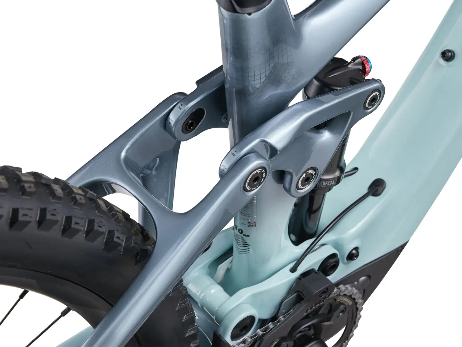 Liv Intrigue X Advanced E+ Elite 2 full suspension e-bike Soap Suds/Aged Denim