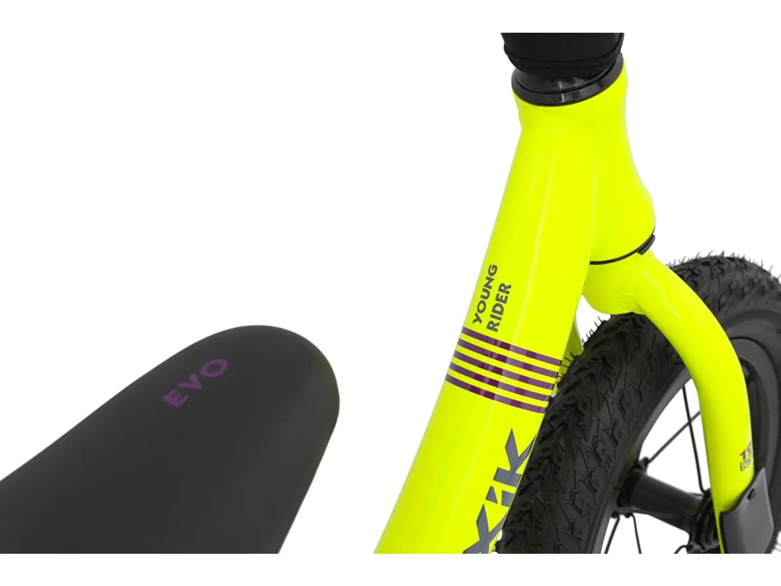 balance bike MAXÍK Evo Lite fluorescent yellow/purple