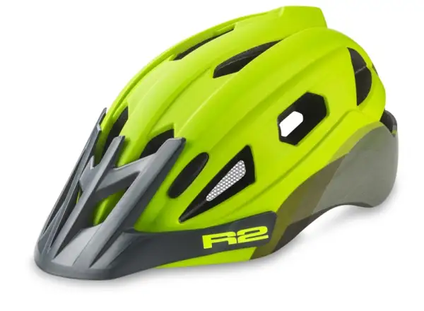 R2 Wheelie children's cycling helmet neon yellow/grey/black