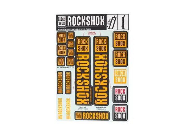 Rock Shox Decal Kit Neon Orange for Pike/Lyrik/Yari/Domain/Revel. (2018+)