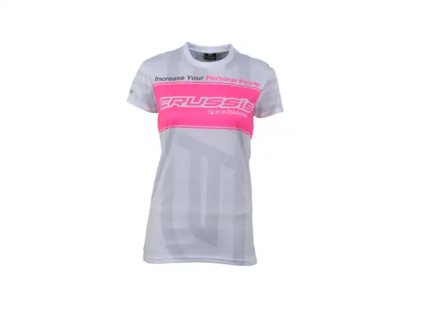 Crussis women's T-shirt white/pink size XS
