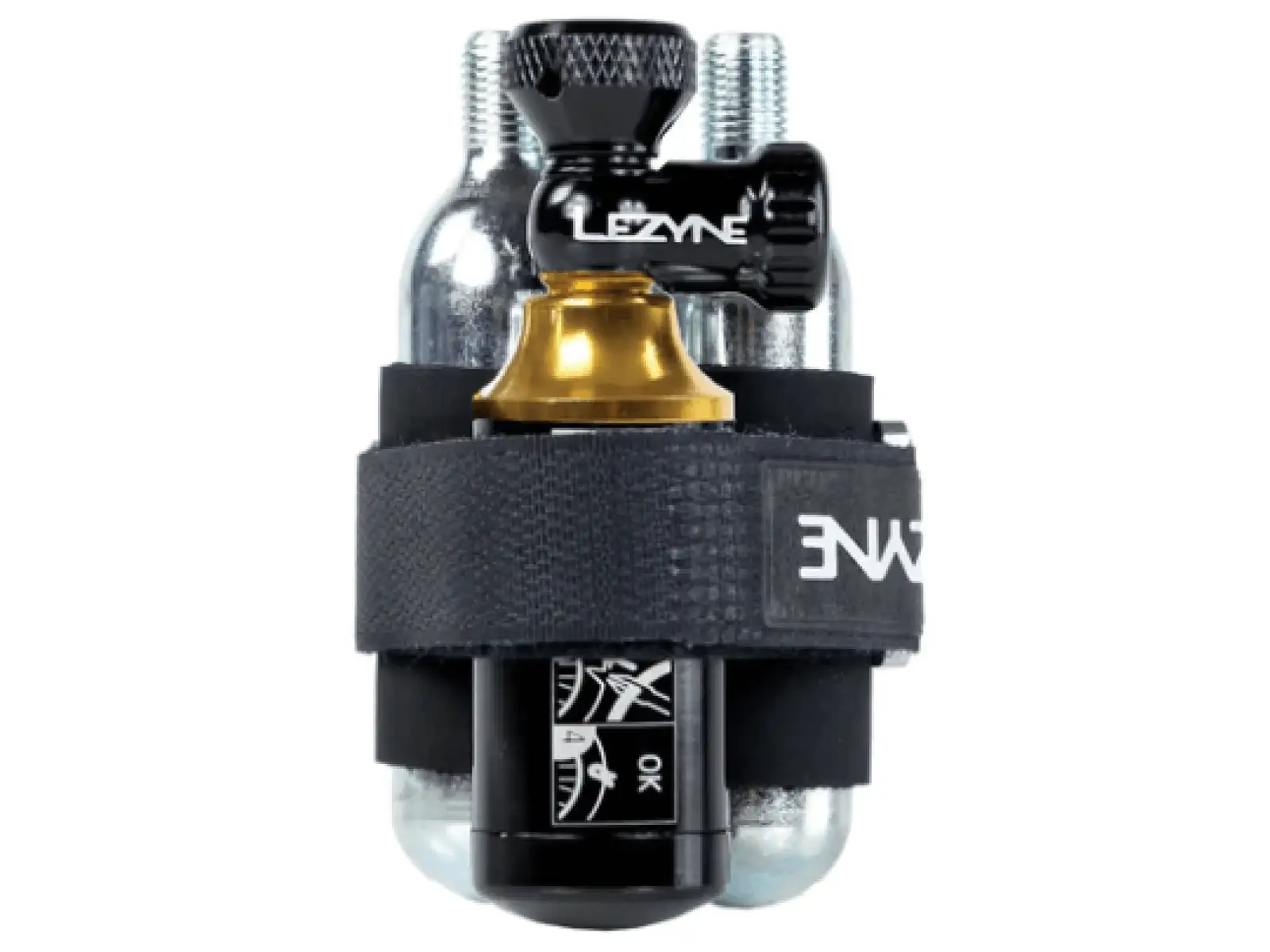 Lezyne Tubeless CO2 kit for repairing tubeless tires with cartridge Blaster Black