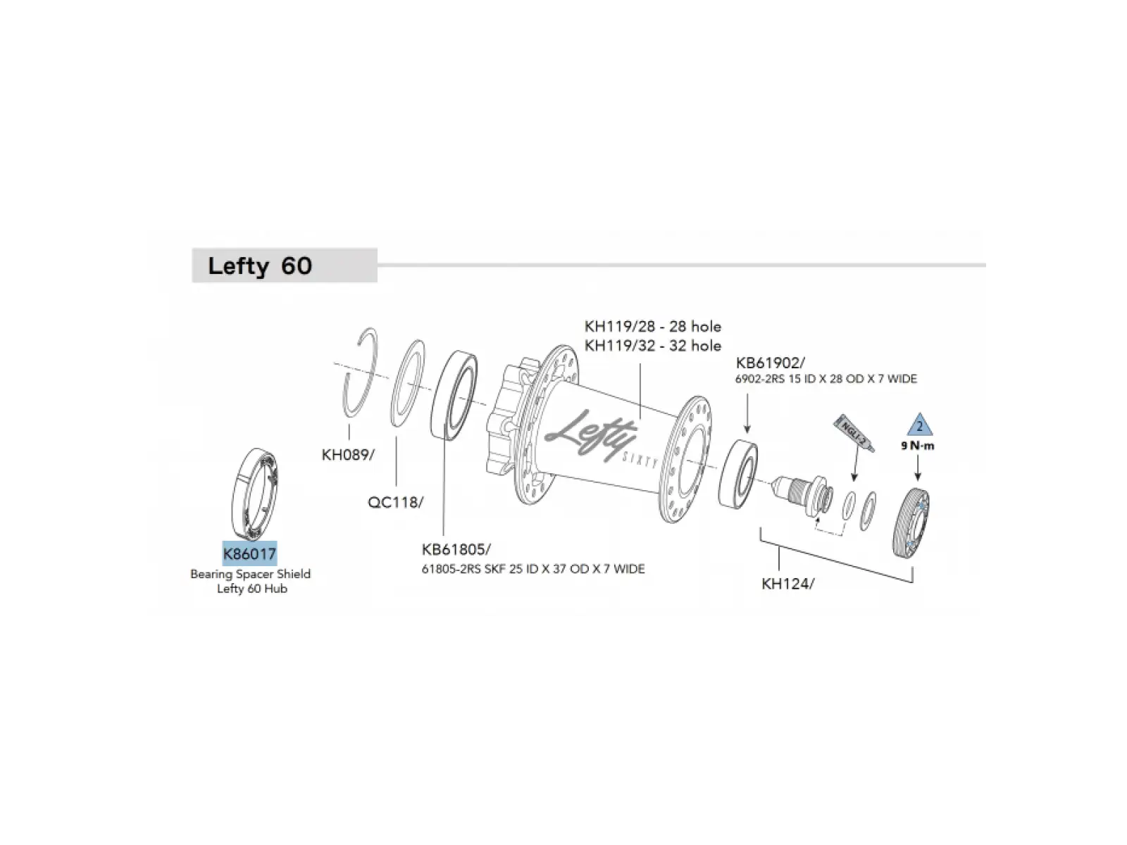 Cannondale Lefty hub bearing retainer replacement part hub