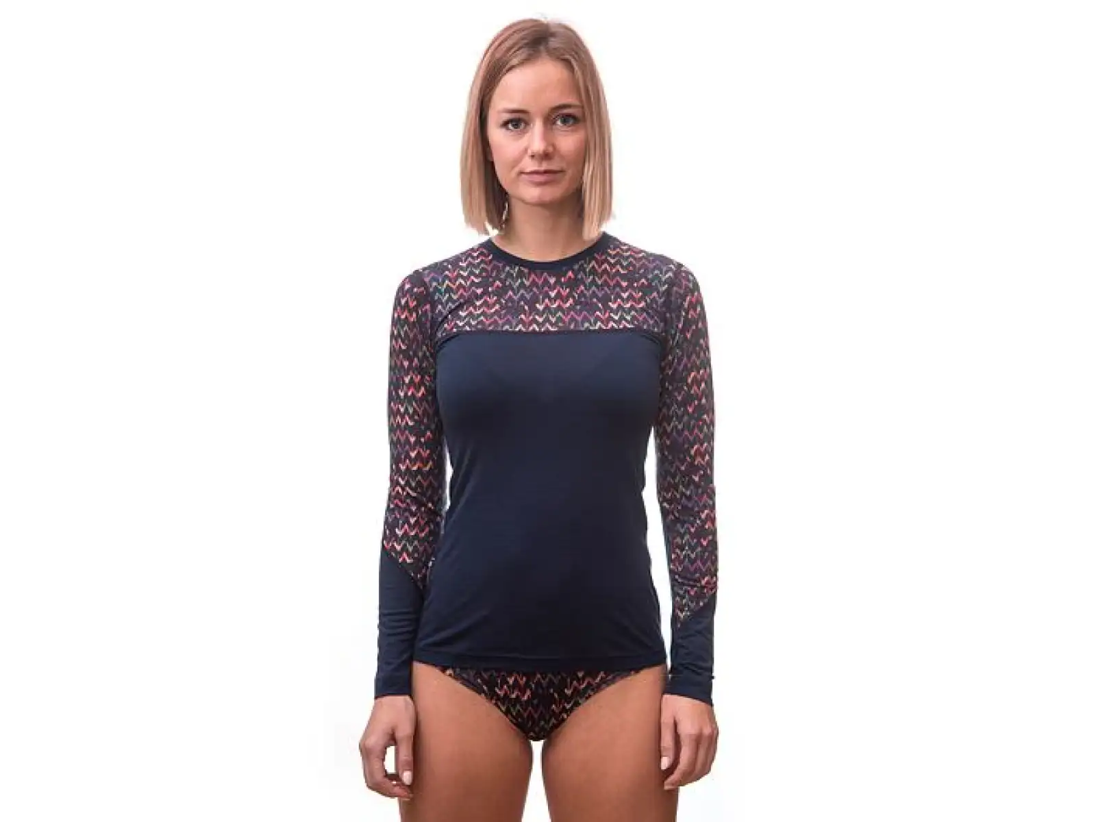 Sensor Merino Impress women's long sleeve shirt Deep Blue/Origami