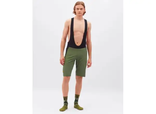 Silvini Barrea men's shorts with insert and bib Olive/Black