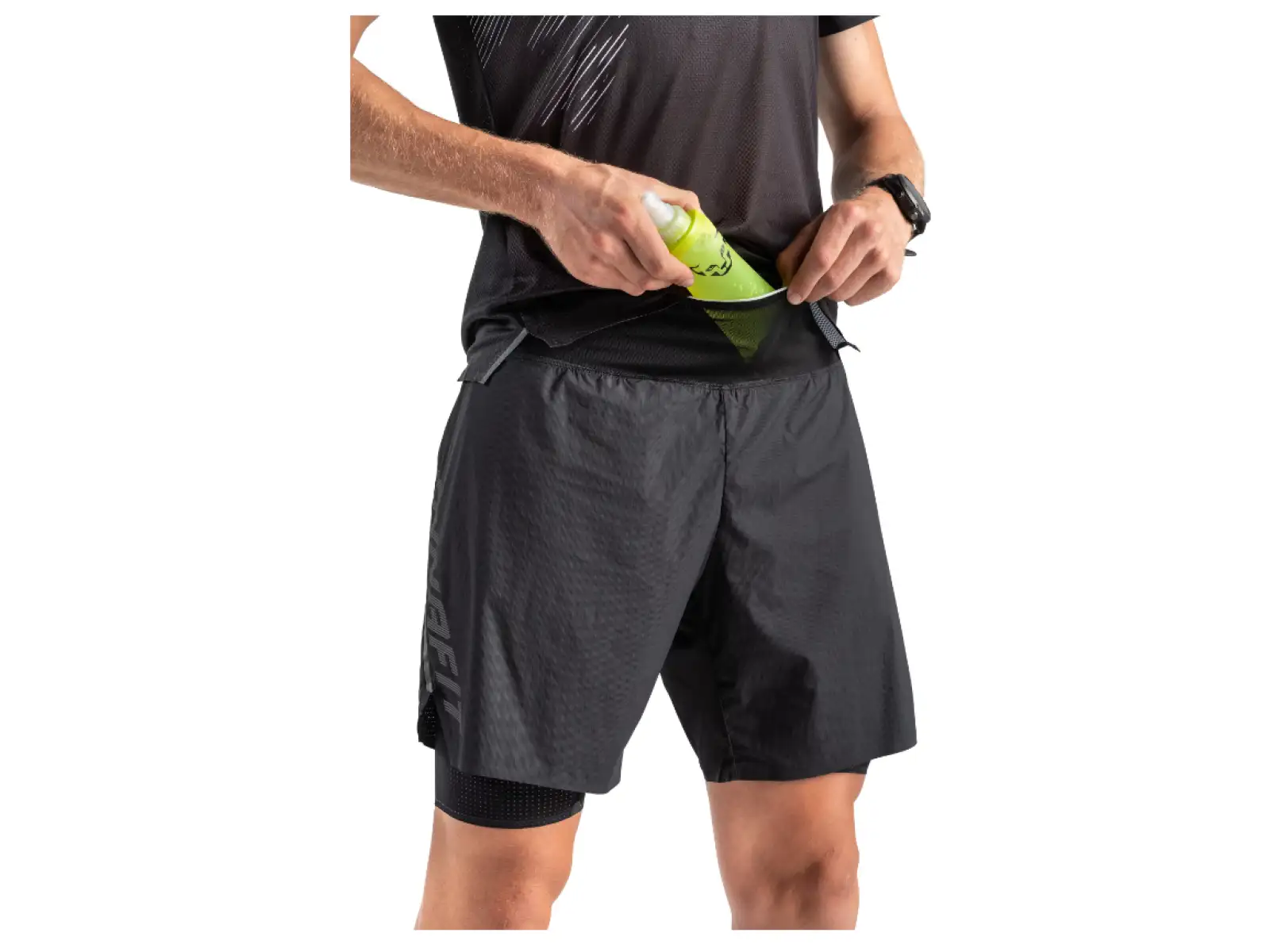 Dynafit DNA Ultra 2in1 men's running shorts Pink Glo