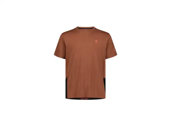 Mons Royale Tarn Merino men's short sleeve T-shirt Cinnamon / Black