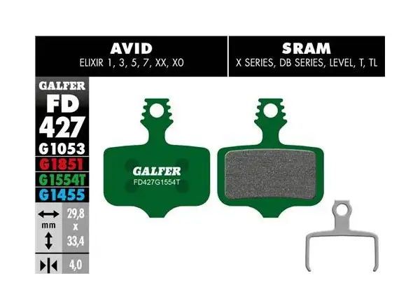 Galfer FD427 Pro G1554T brake pads for Avid/Sram