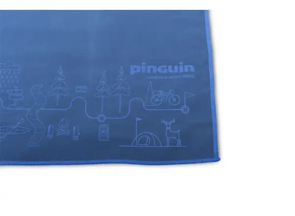 Pinguin towel L map navy