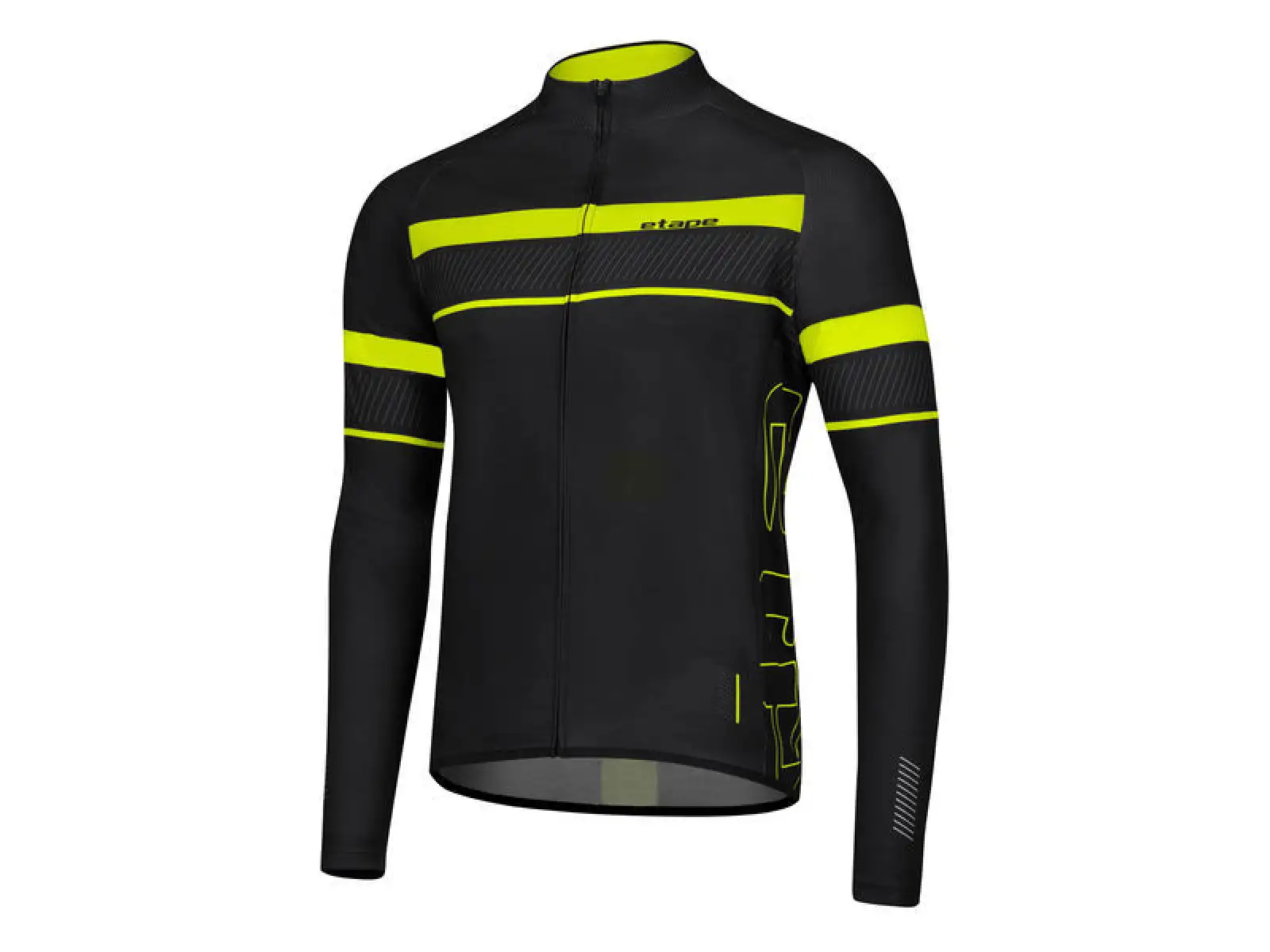 Etape Comfort 2.0 men's jersey long sleeve Black/yellow fluo