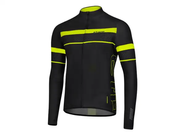 Etape Comfort 2.0 men's jersey long sleeve Black/yellow fluo