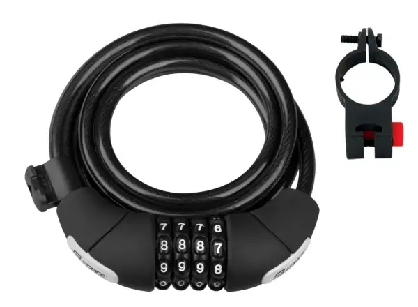 Force Lux lock spiral 180 cm/8 mm 4code + holder black