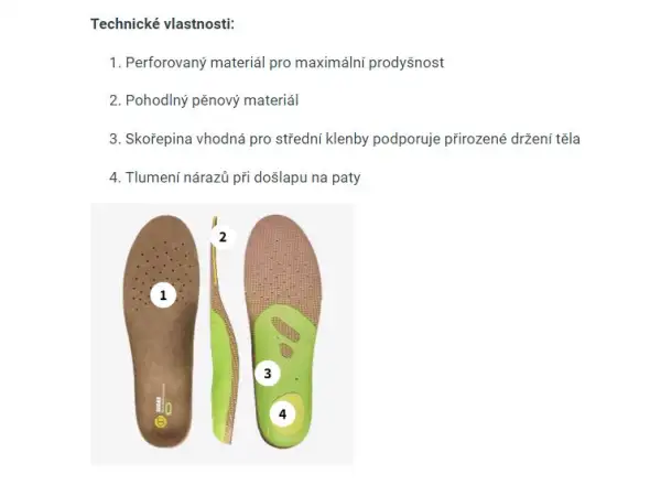 Sidas 3Feet Outdoor Mid insoles medium arch 1 pair