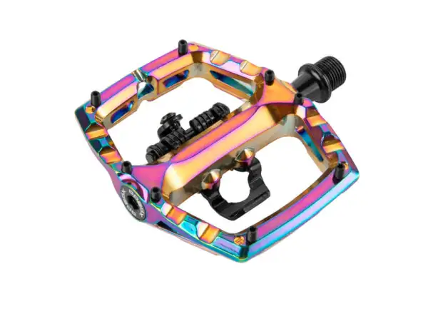 X-pedo Ambix single-sided clipless pedals oil slick