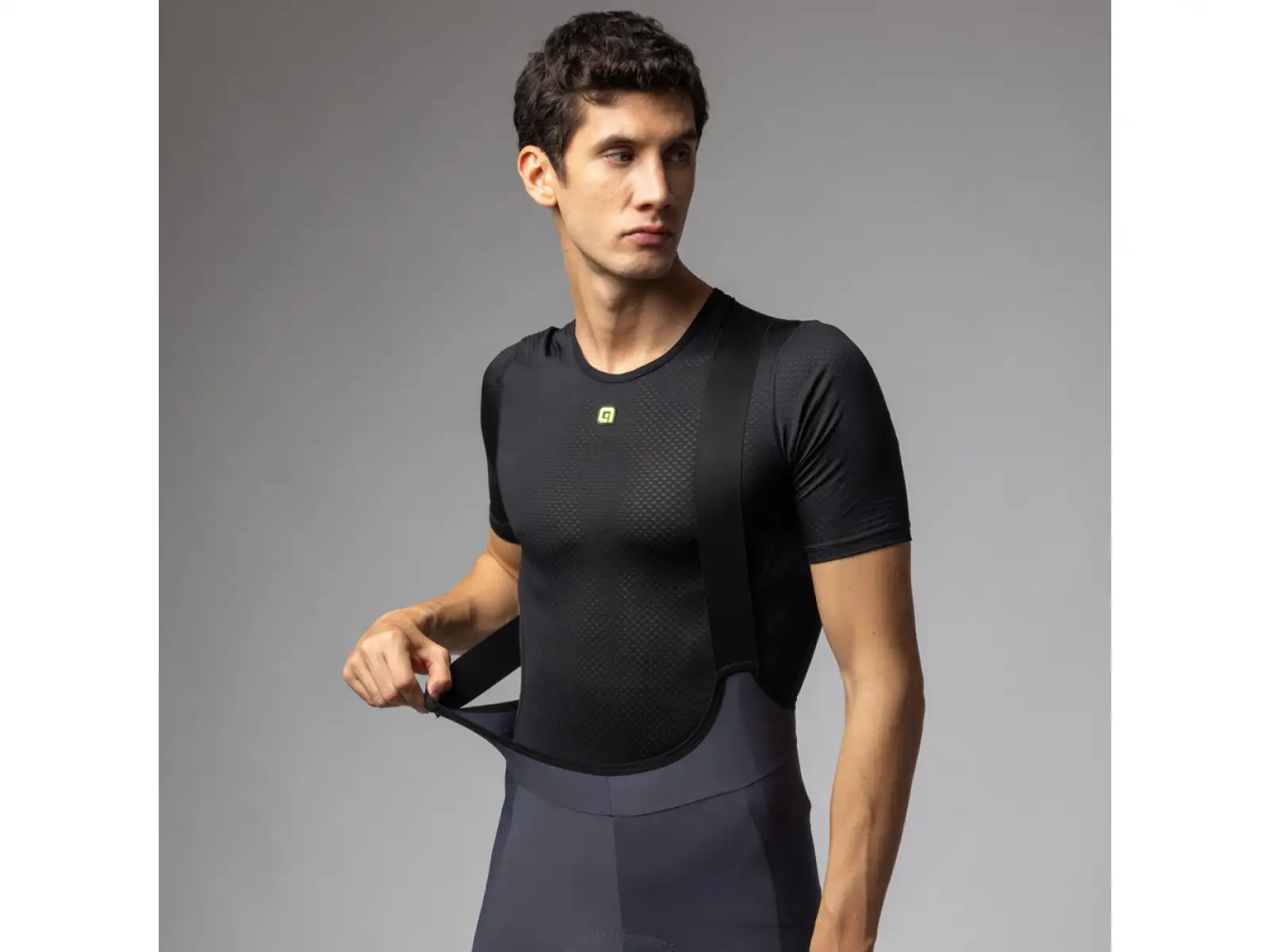 Alé R-EV1 GO men's shorts with pad and bib Titanium