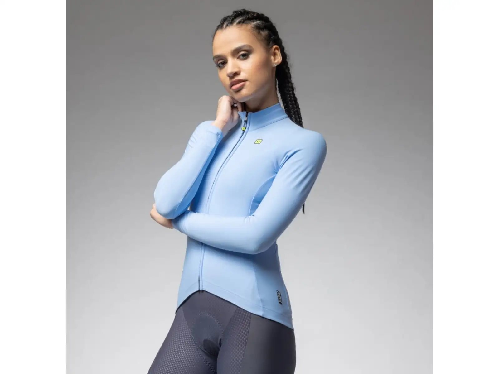 Alé R-EV1 Warm Race 2.0 women's insulated jersey long sleeve Sky Blue