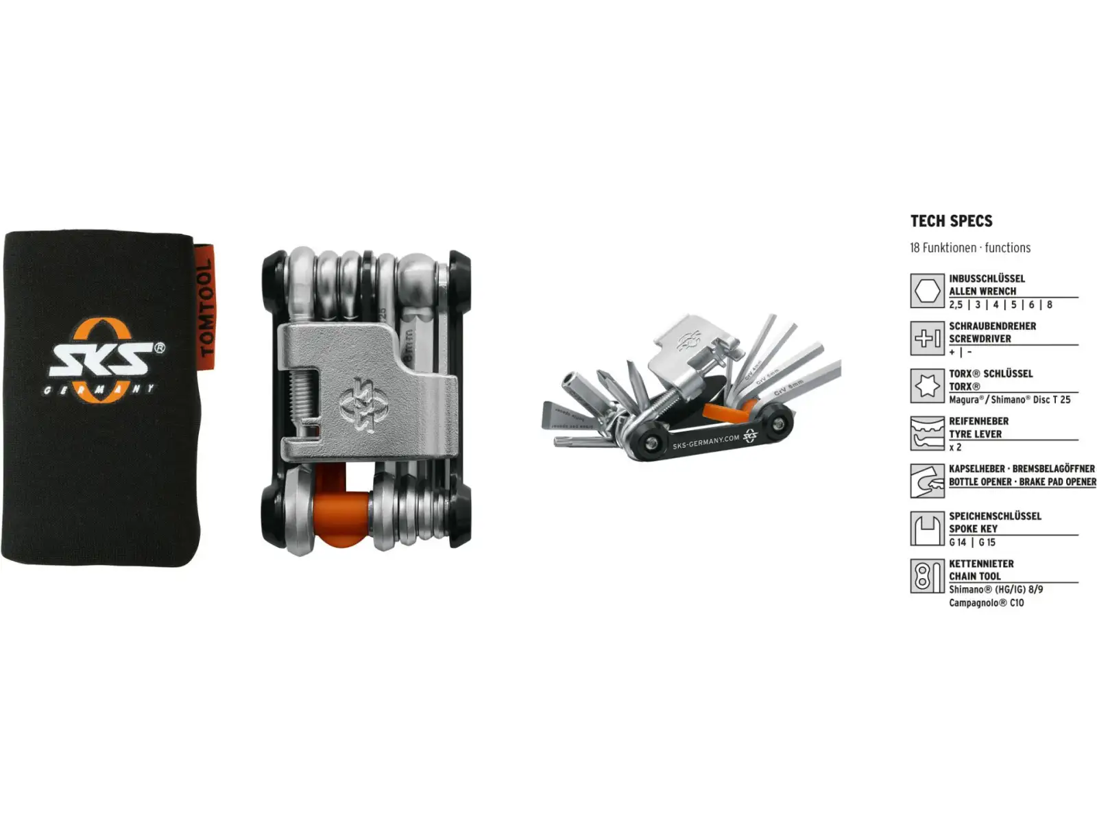 SKS Tom 18 tool 18 functions