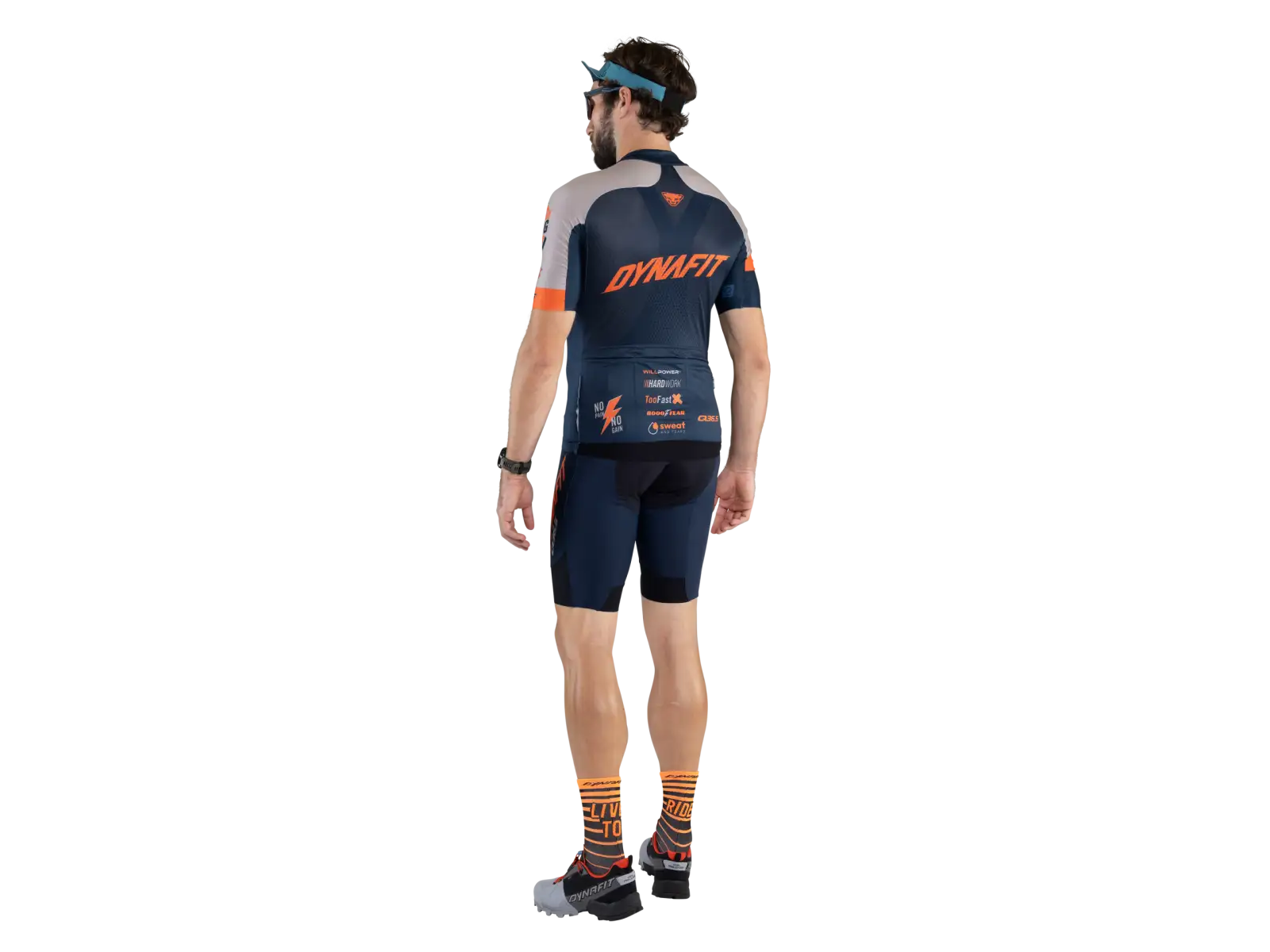 Dynafit Squad men's bib shorts with padding Blueberry
