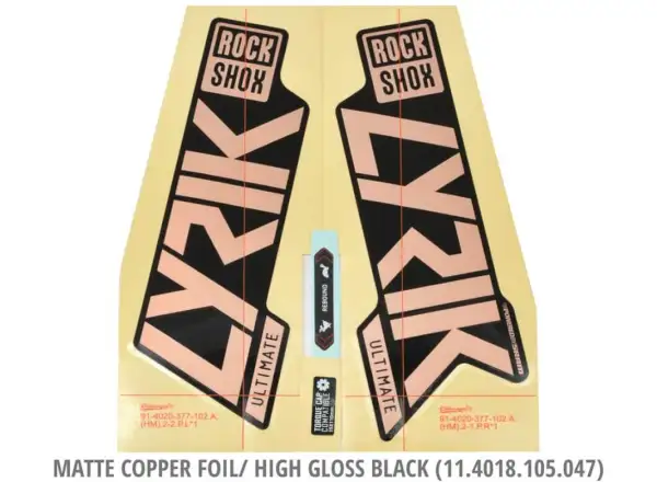 Rock Shox Decal Lyrik Ultimate 27.5"/29" 2021 matte copper foil/high gloss black