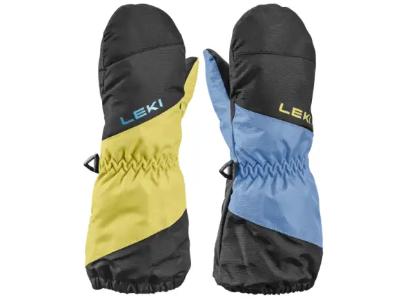 Leki Little Swtch Zero Mitt Long children's mittens Black/Light Blue/Light Yellow