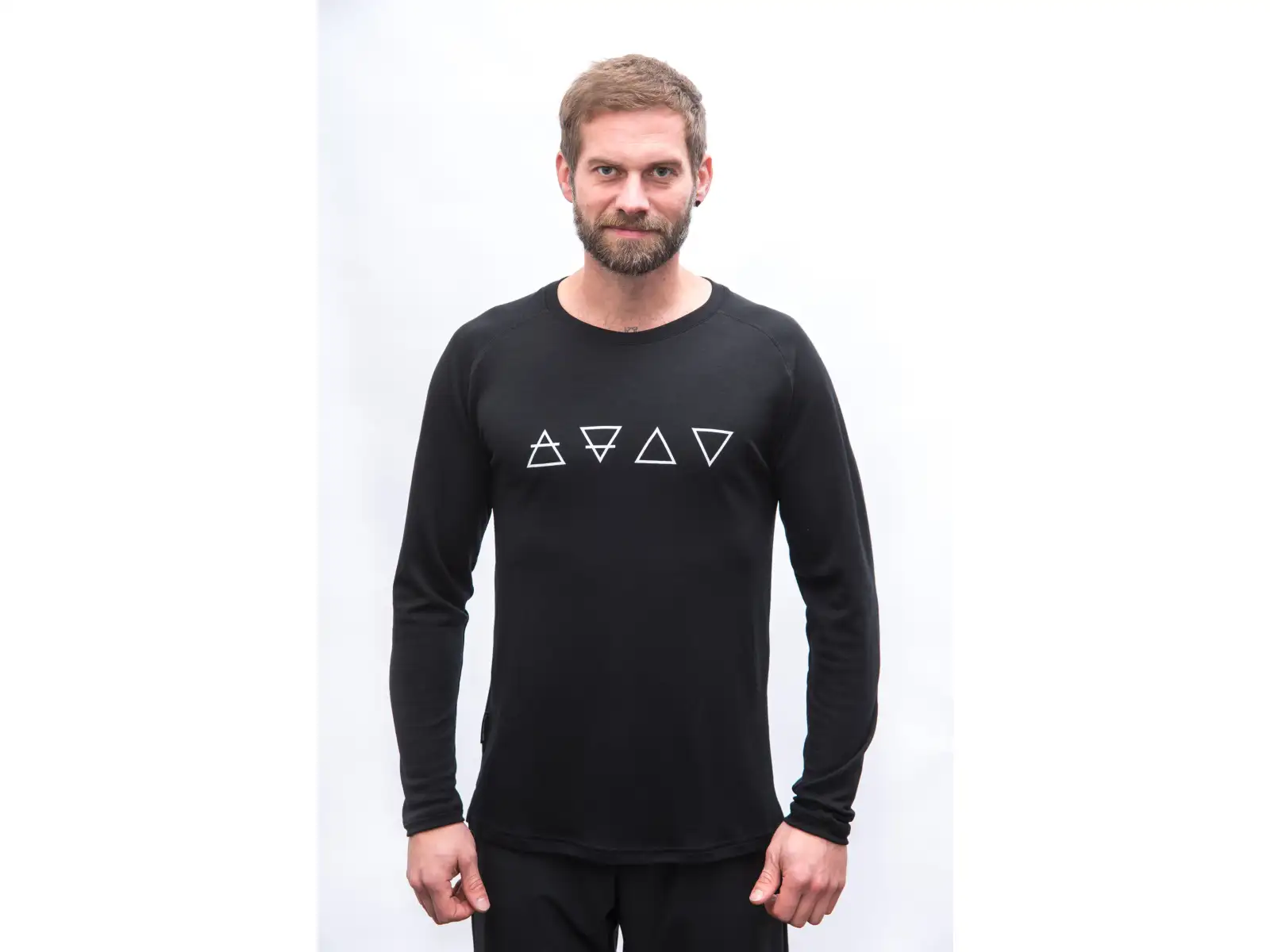 Sensor Merino Blend Elements men's long sleeve shirt Black