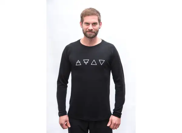 Sensor Merino Blend Elements men's long sleeve shirt Black
