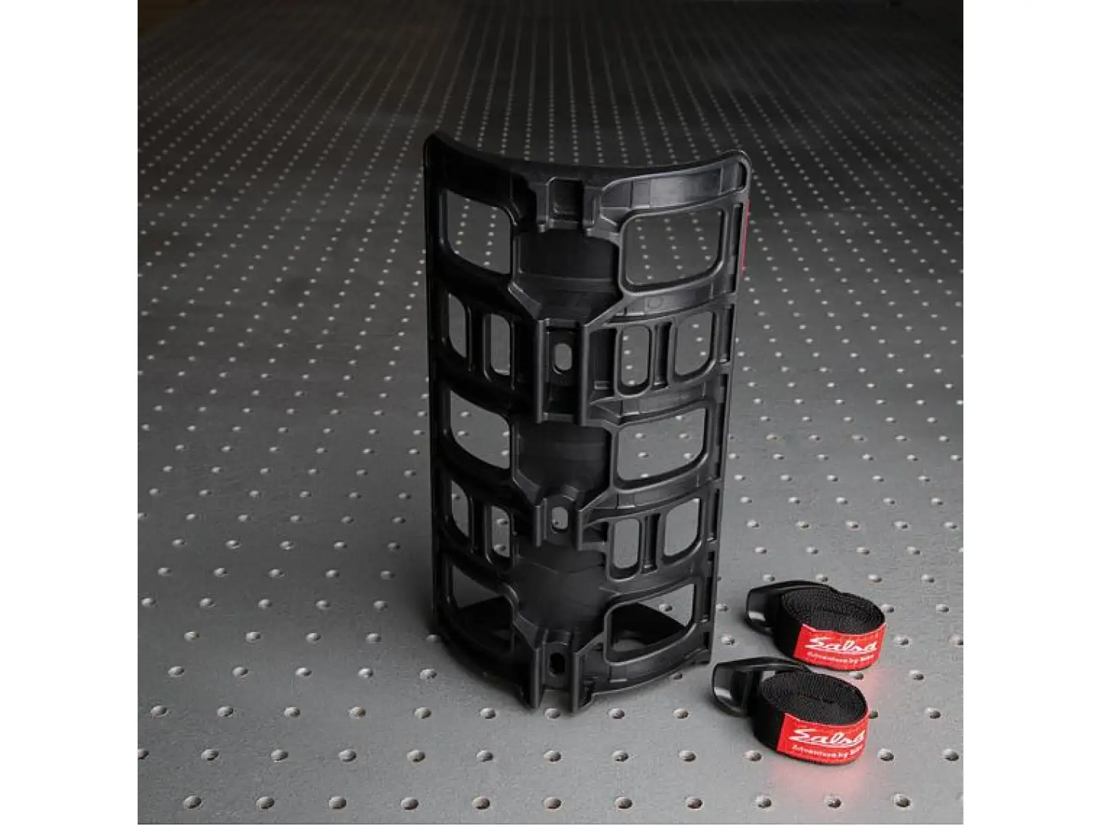 Salsa anything cage HD mount for bikepacking with straps