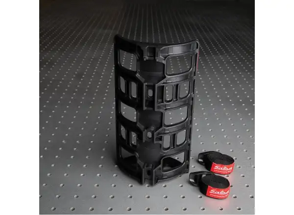 Salsa anything cage HD mount for bikepacking with straps