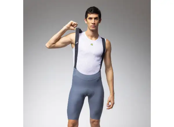 Alé R-EV1 GO men's shorts with pad and bib Steel