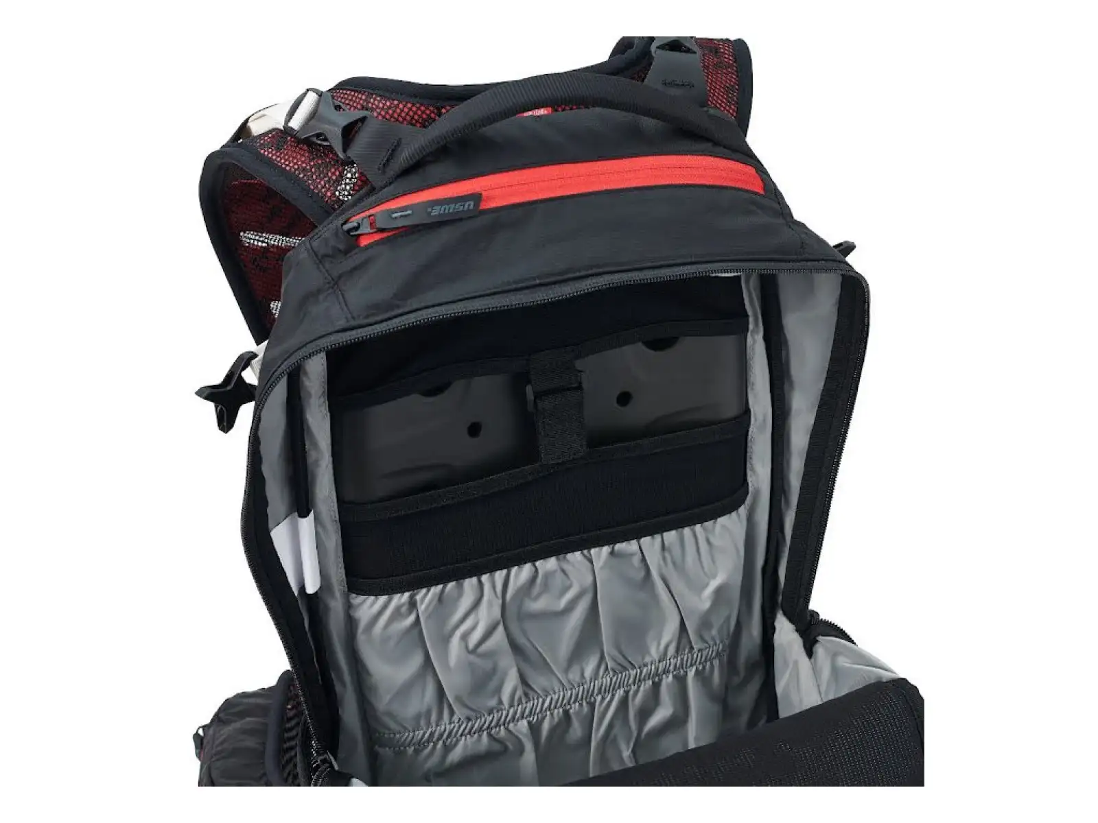 USWE Flow 16 backpack with back protector Black/Red 16 l