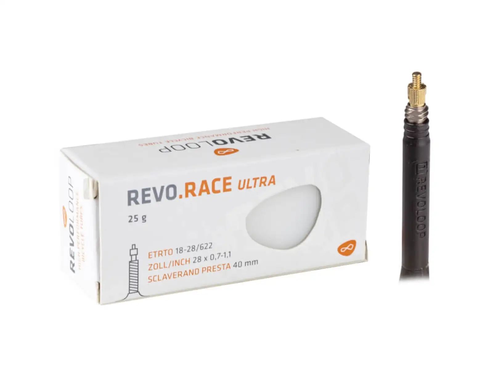 Revoloop Race Ultra road tube 18/28-622 FV40 gal. valve