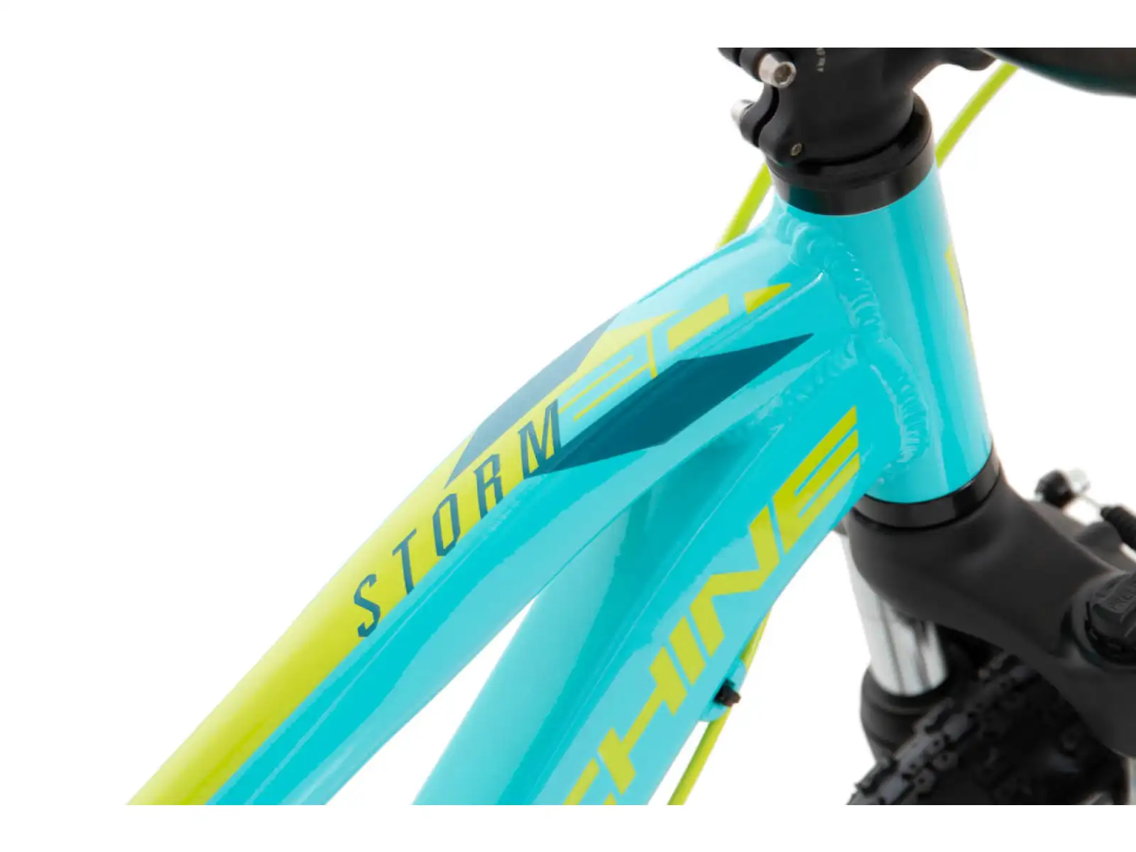 Rock Machine Storm 20 VB children's bike gloss neon cyan/yellow/petrol