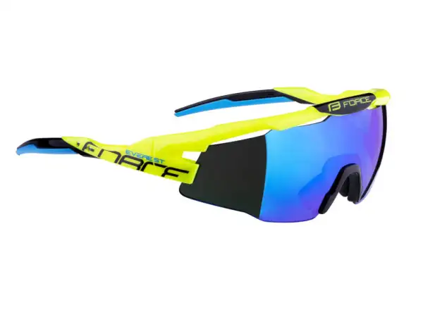Force Everest cycling glasses fluo/blue mirror lenses