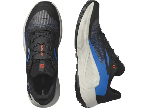 Salomon Genesis men's running shoes Black/French Blue/Cherry Tomato