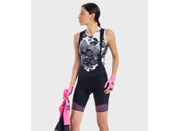 Alé PR-S Master 2.0 women's bib shorts with pad Black/Fluo Pink