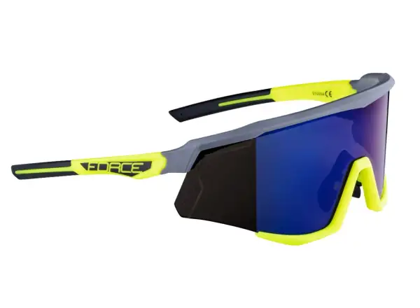 Force Sonic cycling glasses gray/fluo, blue-violet mirror lenses