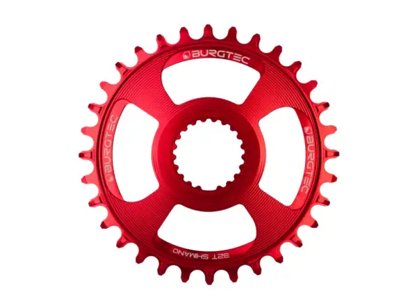 Burgtec Thick Thin DM Shimano chainring 34 teeth red