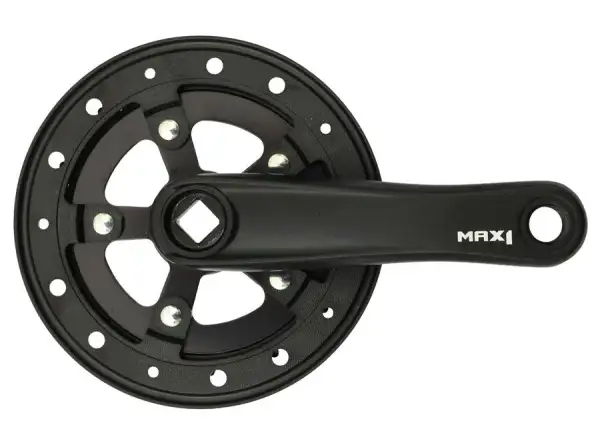 MAX1 Kids cranks with single chainring 28 T 140 mm black with cover