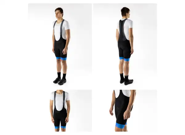 Force Stripe men's bib shorts with pad black/blue