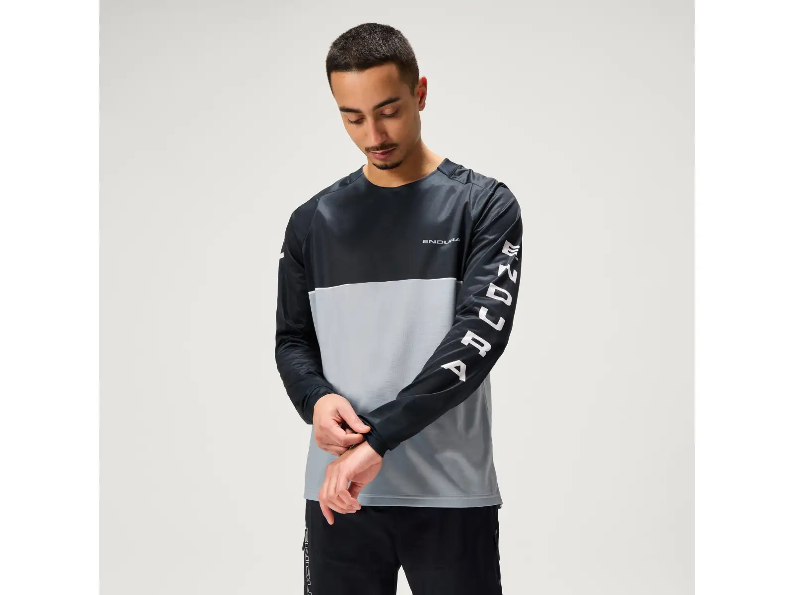 Endura Core Printed L/S Tee men's long sleeve jersey Black