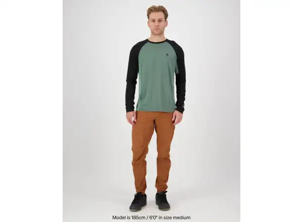 Mons Royale Tarn Merino men's long sleeve T-shirt Cypress / Black / Thyme
