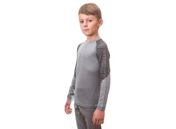 Sensor Merino Impress Set children's long sleeve shirt + pants grey/Maori