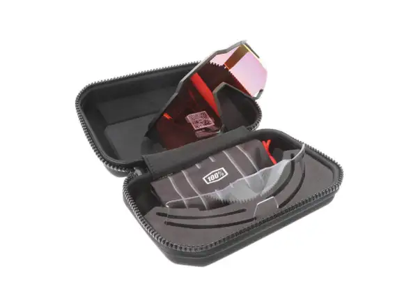 100% Performance Speedcraft Cycling Goggles Soft Tact Black/HIPER Red Multilay