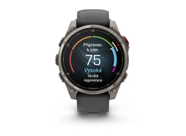 Garmin fenix 8 Pro 47 mm, AMOLED Sapphire, Titanium with silicone strap Graphite/Black