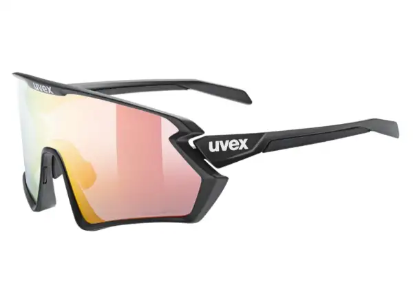 Uvex Sportstyle 231 2.0 Variomatic cycling glasses Black Mat/LTM. Red