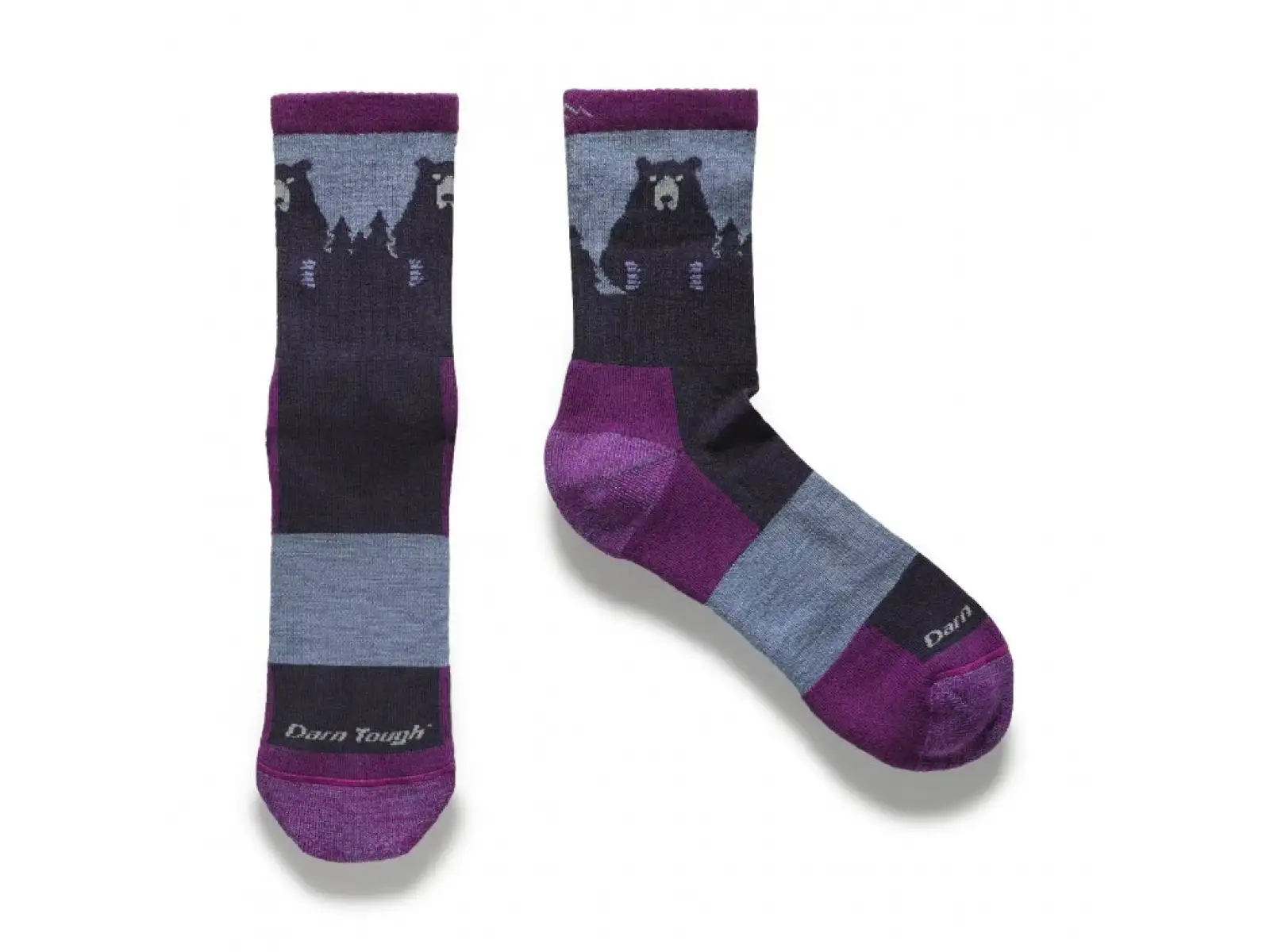 Darn Tough Bear Town Micro Crew Lightweight Cushion women's socks Purple