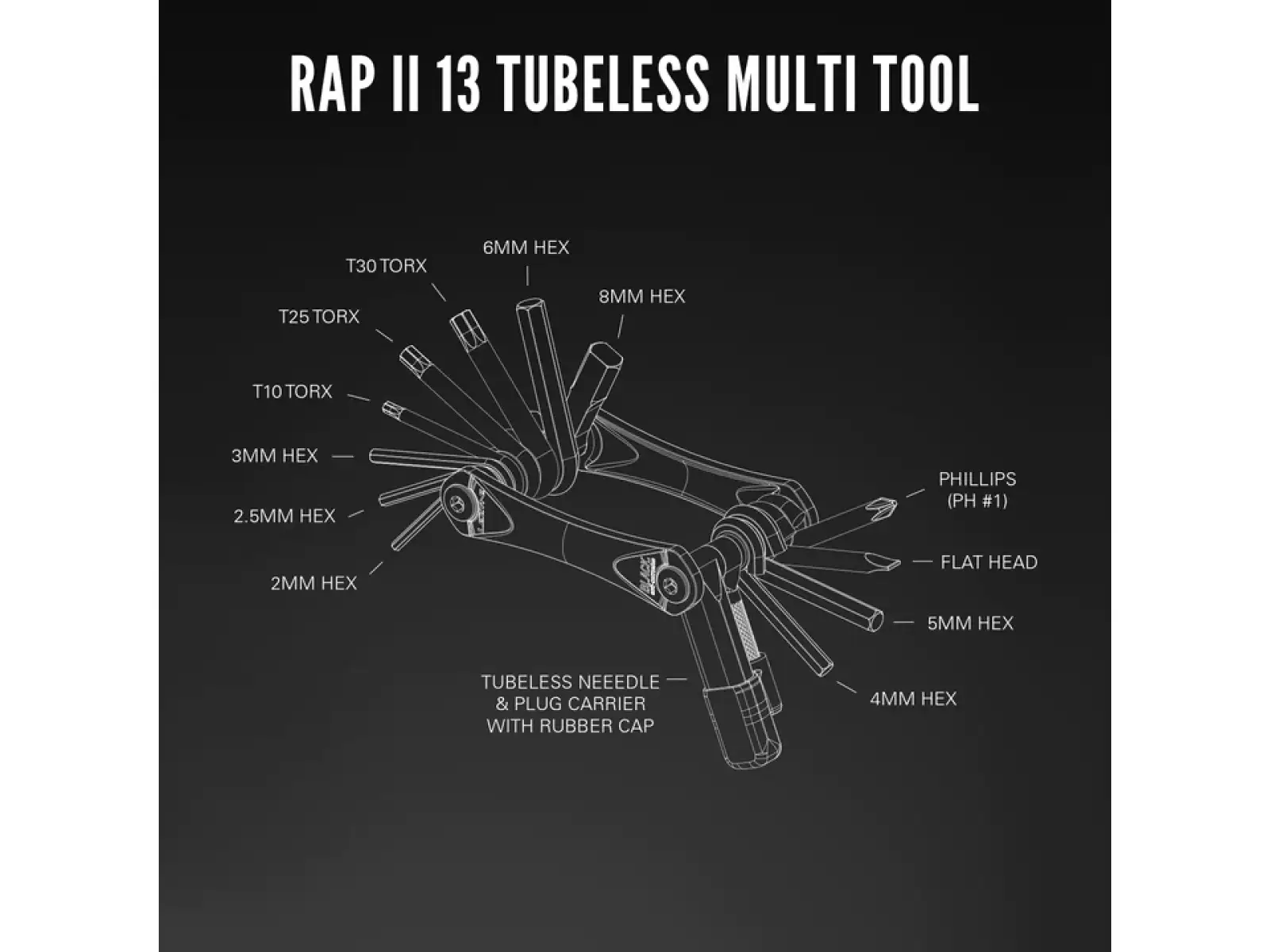 Lezyne Rap II-13 Tubeless multitool black