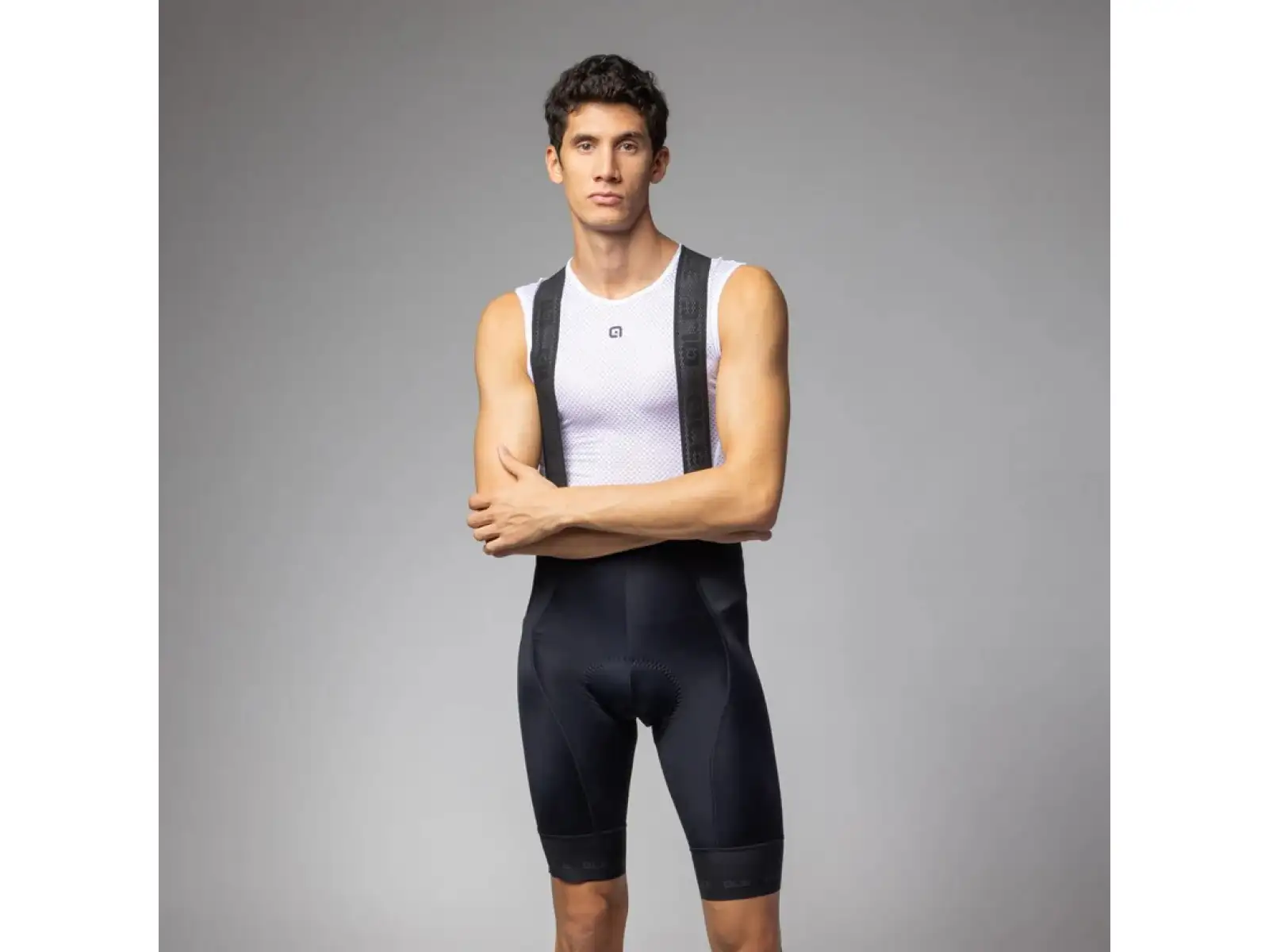 Alé PR-E Strada 2.0 men's shorts with insert and bib Black