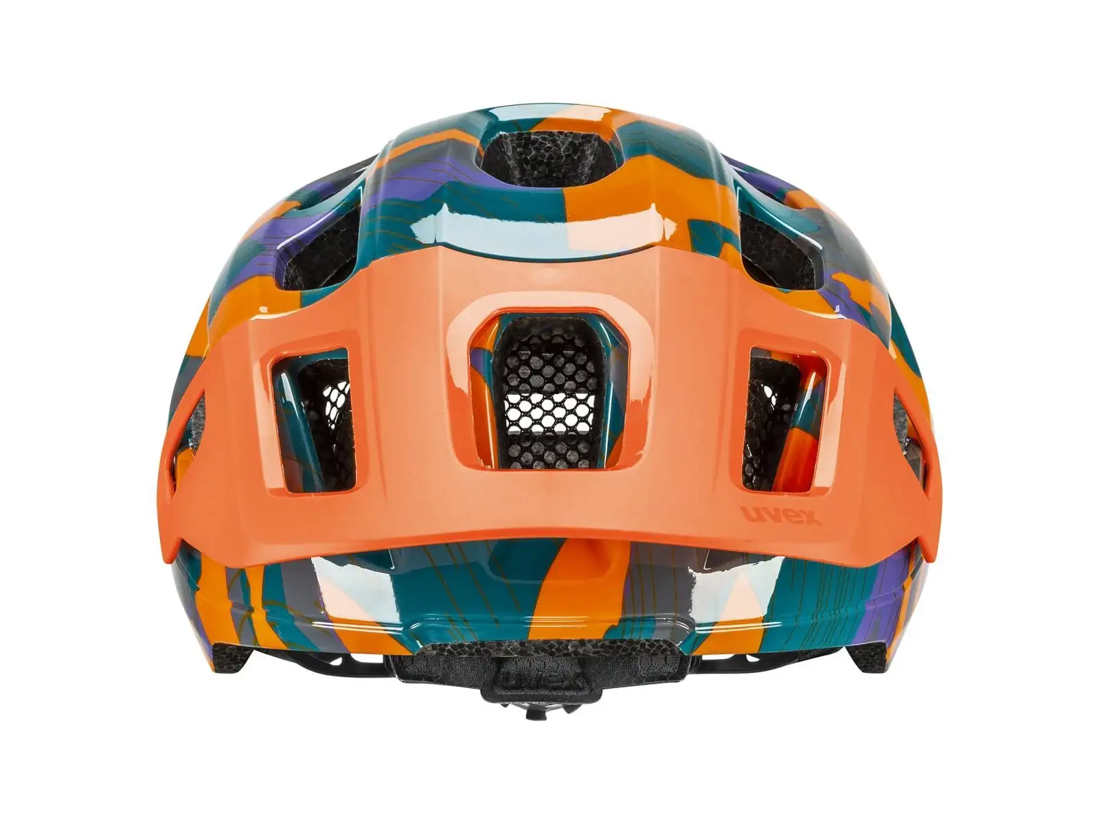 Uvex React JR kids helmet Papaya Camo